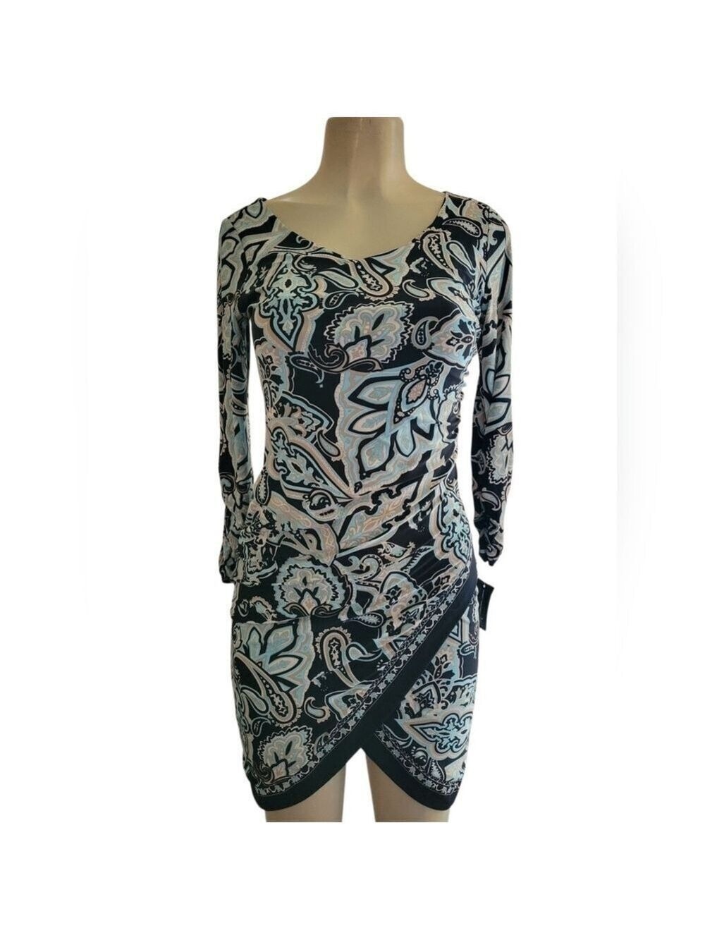 Macy's International Concept Tropical Sunrise Ruched Spring Mini Dress